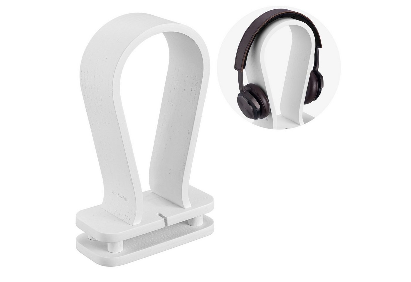Navaris Universal Kopfhörerhalter mit Kabelhalterung - aus Eichenholz Halterung, (1-tlg) von Navaris