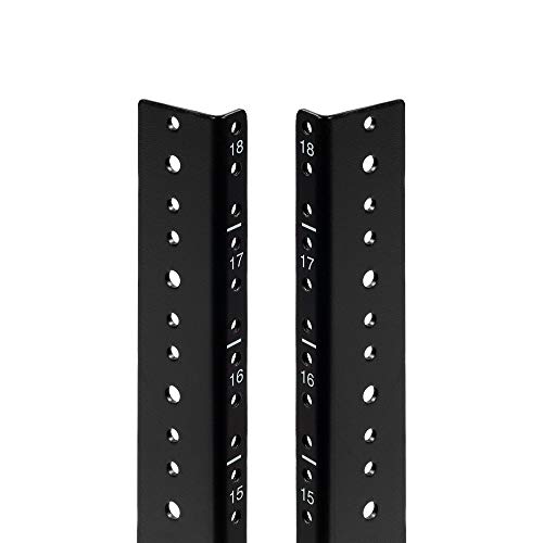 NavePoint 18U Vertikale Rack-Schiene, Paar, DIY-Kit mit Hardware, Schwarz von NavePoint