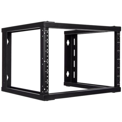 NavePoint 6U Wandhalterung Rack - 6U Server Rack für 19 Zoll IT-Geräte Open Frame Rack - 6U Netzwerk-Rack für AV & Server Equipment 16" Deep 6U Rack, Schwarz von NavePoint