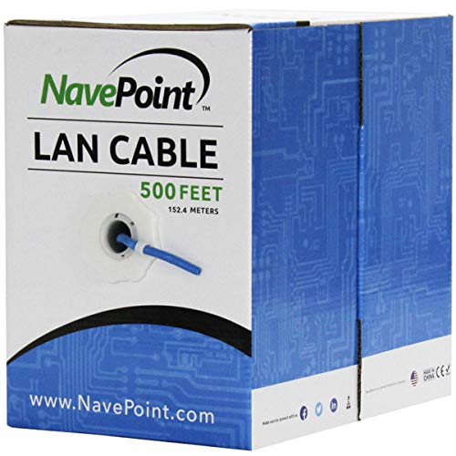 NavePoint CAT5e (CCA), 152 m, blau, solides Ethernet-Kabel, 24 AWG, 4 Paar, ungeschirmt, Twisted Pair (UTP) von NavePoint