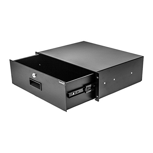 Serverschrankkoffer 48,3 cm Rack Mount DJ abschließbar tiefe Schublade mit Schlüssel 3U von NavePoint