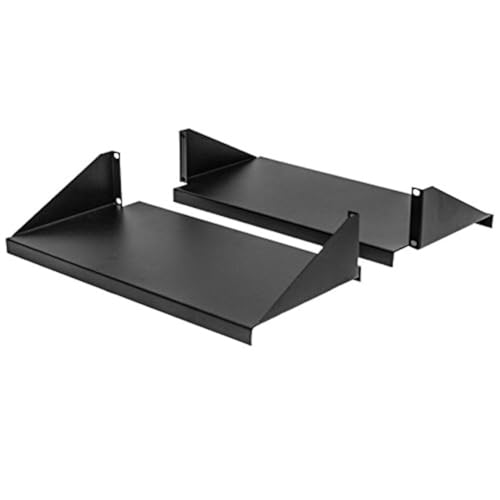 navepoint Freischwinger Server Regal Rack Mount 48,3 cm 2U schwarz 2 Stück Set Center beschwert von NavePoint