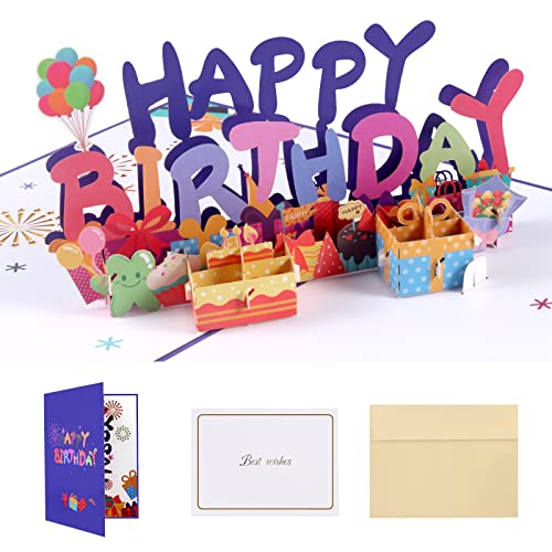 Geburtstagskarte, 3D Pop Up Karte Geburtstag Grußkarte,Glückwunschkarten mit Happy Birthday, Karte Geburtstag mit umschlag und Notizkarte,15x20cm Geburtstagskarte, 3D Pop Up Karte Geburtstag Grußkarte,Glückwunschkarten mit Happy Birthday, Karte Geburtstag mit umschlag und Notizkarte,15x20cm von Navie Mobi