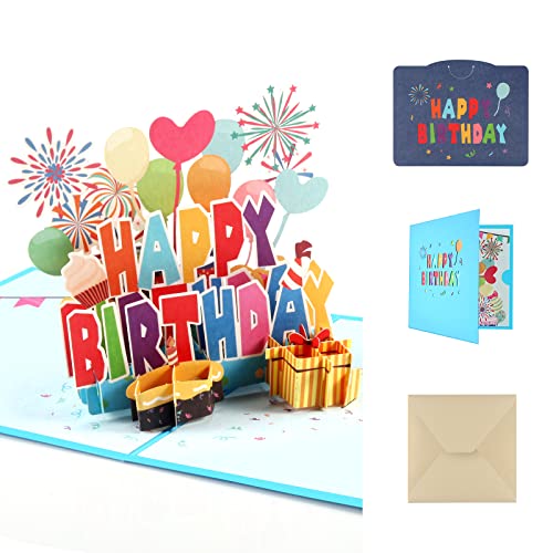 Pop-Up Karte Geburtstag Grußkarte,3D Geburtstagsgrusskarte,Happy Birthday Karte,Geburtstagskarten mit Umschlag und Notizkarte für Frau Mädchen Kinder Männlich Geschenk-Karte,15x15cm Pop-Up Karte Geburtstag Grußkarte,3D Geburtstagsgrusskarte,Happy Birthday Karte,Geburtstagskarten mit Umschlag und Notizkarte für Frau Mädchen Kinder Männlich Geschenk-Karte,15x15cm von Navie Mobi