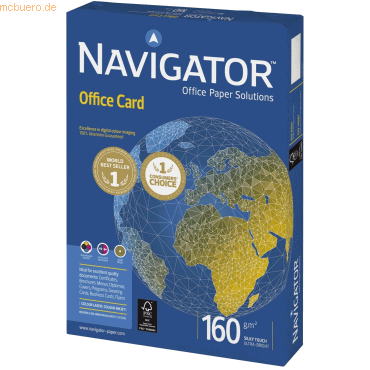 Navigator Navigator Office Card A4 160g/qm weiß VE=250 Blatt Navigator Navigator Office Card A4 160g/qm weiß VE=250 Blatt von Navigator