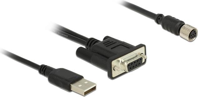 Navilock - Kabel seriell - RS-232 - 6 pin M8 (W) bis USB, DB-9 - 1,2m - Schwarz (62875) von Navilock