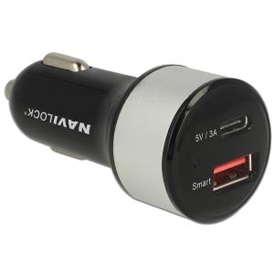 Navilock Kfz Ladeadapter 1 x USB Type-C + 1 x USB Typ-A (62782) von Navilock