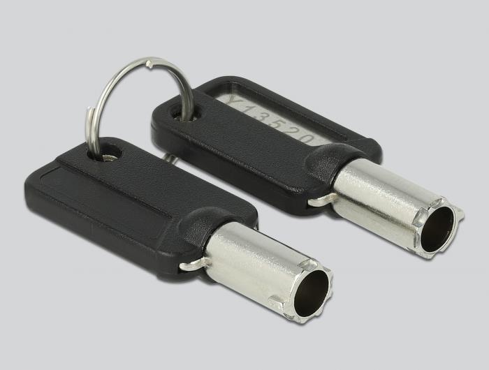 Navilock Notebook Sicherungskabel mit 3 Verriegelungsköpfen für Kensington, Noble Wedge und Nano Slot (20676) von Navilock