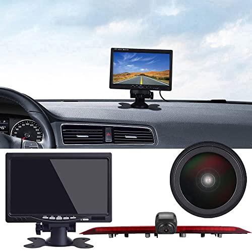 1280x720 Pixel Third 3rd. Auto Top Mount Brake Bremsleuchte Kamera Bremslicht Rückfahrkamera Replacement for VW Crafter 2017 Man TGE ab 2017+7" LCD Auto Monitor von Navinio