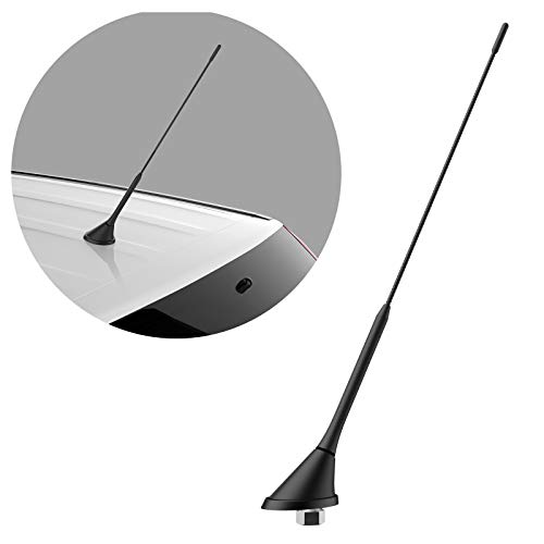 Navitec24 40cm Auto DACHANTENNE FM Radio mit ANTENNENSTAB - PKW ANTENNE Antennenfuss Radio Raku-2 Stecker von Navitec24