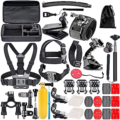 Navitech 50 in 1 Action Kamera Zubehör Combo Kit mit EVA-Hülle - Kompatibel mit GoXtreme Black Hawk Real 4K Ultra HD Action Cam von Navitech