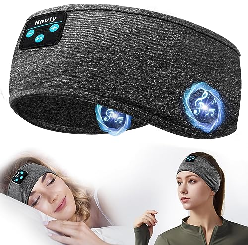 Navly Schlafkopfhörer Bluetooth Stirnband Kopfhörer Schlafkopfhörer für Seitenschläfer, gemütliche Band Kopfhörer für Frauen, Schlaf & Lounge Geschenkidee für Frauen Männer von Navly
