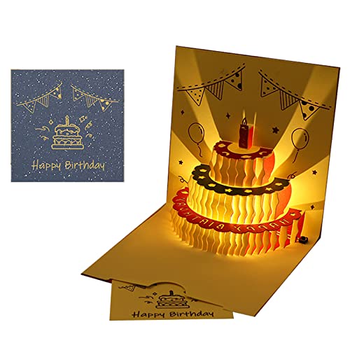 3D Happy Birthday Karte Kuchen Handschrift Segen Dankeskarte Ornament zum Ausdruck von Segen Happy Birthday Karte von Navna
