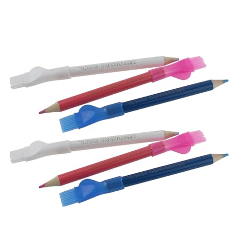 6 Stück Nähen Stoffstifte mit Pinsel Schneiderbleistifte Nähen Markierung Bleistift Stoff Kreidestift Stoff Tracing Tools Nähen Stoffstifte Stoffmarkierungsstifte zum Nähen von Stoff Kreidestifte von Navna