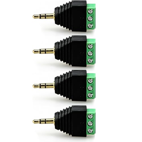 Navna Doppelspuriger Kopfhörer-Ersatzadapter, 3,5-mm-Stecker auf Schraubklemmen, Buchsenadapter für schnelle, lötfreie Verbindung von Navna