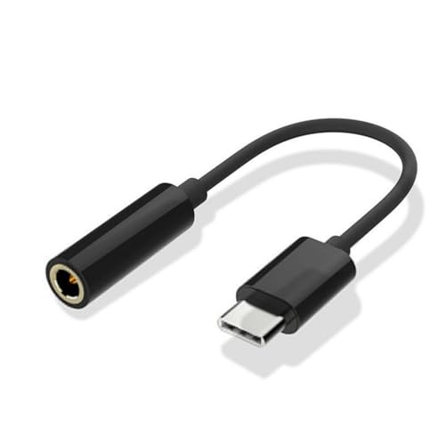 Navna Kopfhörer-Adapter Typ C auf 3,5 mm in Schwarz für nahtloses, auditives und einfaches Tragen, kurzes Kabel, 7 cm von Navna