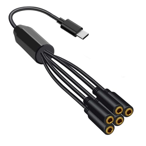 Navna USB C auf 3,5 mm Kopfhörer-Adapter Typ C auf 3,5 mm Buchse, Musik-Sharing-Splitterkabel für Smartphones, Kopfhörer, Lautsprecher von Navna