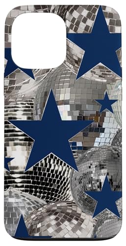 Navy Blue Star Discokugel Y2K Stars Girl Hülle für iPhone 13 Pro Max von Navy Blue Star Disco Ball Y2K Stars Girl