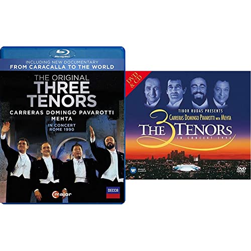 Die drei Tenöre: Carreras, Domingo, Pavarotti im Konzert, Rom 1990 [Blu-ray] & The 3 Tenors in Concert 1994 – Jubiläumsedition von Naxos Deutschland GmbH