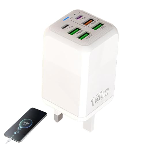 USB-Towers-Ladestation, Ladetower für mehrere Geräte | 6 Ports Schnellladestation - 150-W-Multiport-ube-Adapter, Schnellladestation, Schnellladegerät für Telefon USB-Towers-Ladestation, Ladetower für mehrere Geräte | 6 Ports Schnellladestation - 150-W-Multiport-ube-Adapter, Schnellladestation, Schnellladegerät für Telefon von Nbhuiakl