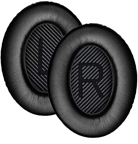 QC35 Ersatz-Ohrpolster, leiser Komfort, 35 Ohrpolster, kompatibel mit Bose QC35/QuietComfort 35 und QC35 II/QuietComfort 35 II Kopfhörern (schwarz) von Ncnvnra