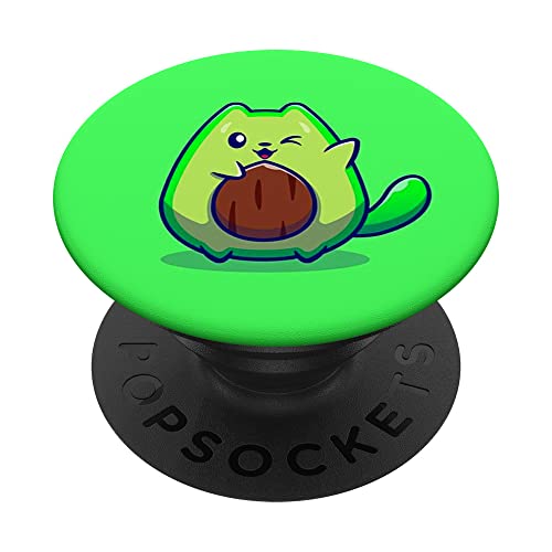 Niedliche Avocado, Kätzchen PopSockets mit austauschbarem PopGrip von Ndrezzzzz