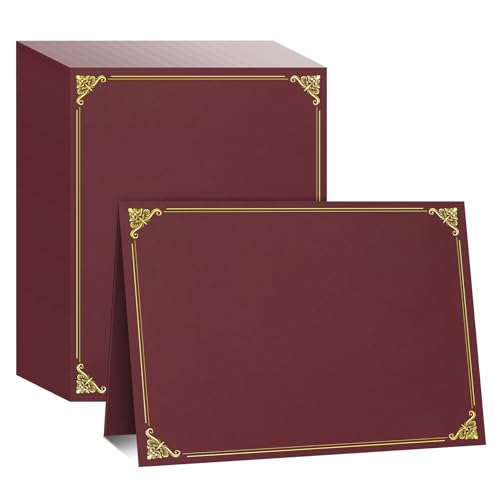 Ndsox Urkundenhalter, 350 g/m², Diplomhüllen mit Goldfolienrand, für Briefgröße 21,6 x 27,9 cm, Burgunderrot, 50 Stück Ndsox Urkundenhalter, 350 g/m², Diplomhüllen mit Goldfolienrand, für Briefgröße 21,6 x 27,9 cm, Burgunderrot, 50 Stück von Ndsox