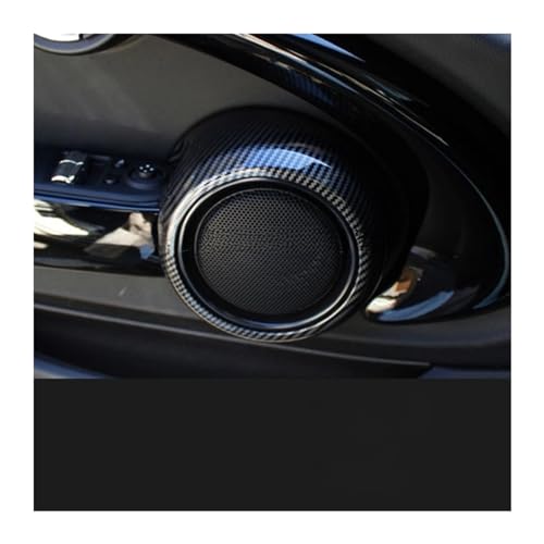 NeWnan Autotür-Lautsprecher, schützende dekorative Abdeckung, Schale, Carbon-Stil, Aufkleber, kompatibel mit BMW Mini ONE Cooper JCW F55 F56 F57 Zubehör (Color : Carbon Style) von NeWnan