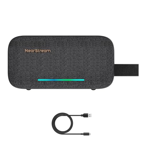 NearStream Tragbarer Bluetooth-Lautsprecher, kabellose Freisprecheinrichtung mit Mikrofon, kraftvoller Klang, USB-Lautsprecher mit 15 Stunden Spielzeit, unterstützt mehrere Lautsprecher-Kopplung für von NearStream