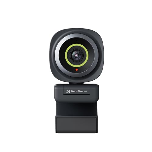 NearStream 1080P Webcam PC 60fps mit Mikrofon Geräuschunterdrückung, Webcam Streaming Autofokus mit einstellbarem FOV, USB Plug and Play, softwaregesteuert (V02AF) von NearStream