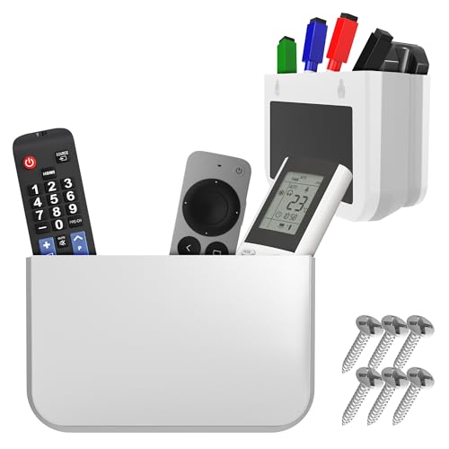 Nearockle 2025 Verbesserte Magnetische Faltbare Fernbedienung Halterung Wand, Markerhalterung Magnetischer Stiftehalter Aufbewahrungsbox für Whiteboard, Kühlschrank (2 Stück, Weiß) von Nearockle