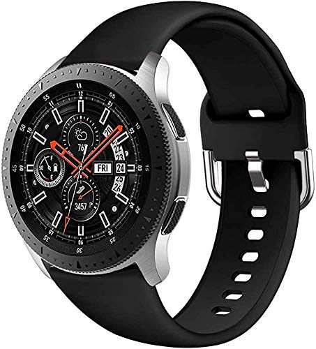 NeatCase Silikon Uhrenarmband kompatibel mit Amazfit GTR 42mm / GTS/Bip/Bip Lite, Ersatzarmband Sportarmband Uhr Zubehör (20mm, Schwarz) von NeatCase