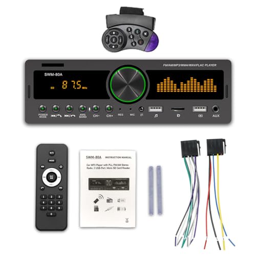 Digitaler MP3-Player fürs Auto, mit USB-Anschluss, Bluetooth-kompatibel, Freisprecheinrichtung, AUX-Eingang, Radioempfänger, Multimedia von NeaxgeandX