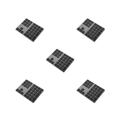 NeaxgeandX 5er-Set numerische Tastaturen mit USB-Digitaleingang, Reise-Aluminium, kleiner Empfänger, starke Stabilität, glatte Taschentastatur, schwarz, Handelsausgabe von NeaxgeandX