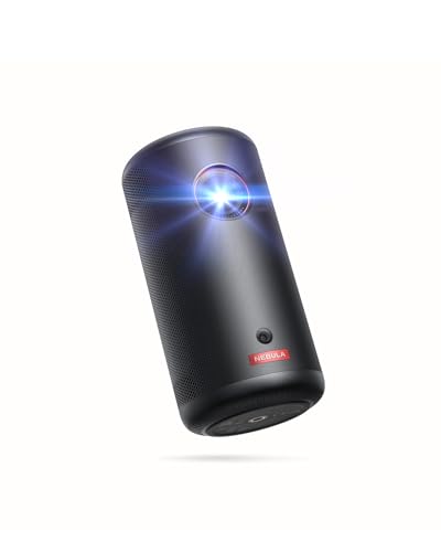 Nebula Capsule3 Mini Beamer, Smart Projektor, 1080p, WLAN, 200 ANSI-Lumen, Tragbarer Beamer, mit GTV, Netflix Vorinstalliert, Dolby Digital, 120-Zoll Bild,integrierter Akku, 2,5 Stunden Spielzeit von Nebula