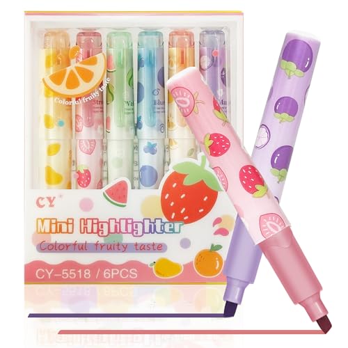 NebulaGlam Pastell Textmarker Set, 6 PCS Aesthetic Marker Stifte Textmarker Set Fruchtmuster, Highlighter Pen für Journal Bibel Planer Notes School Office Supplies NebulaGlam Pastell Textmarker Set, 6 PCS Aesthetic Marker Stifte Textmarker Set Fruchtmuster, Highlighter Pen für Journal Bibel Planer Notes School Office Supplies von NebulaGlam