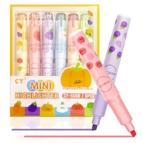 NebulaGlam Pastell Textmarker Set, 6 PCS Aesthetic Marker Stifte Textmarker Set Gemüsemuster, Highlighter Pen für Journal Bibel Planer Notes School Office Supplies NebulaGlam Pastell Textmarker Set, 6 PCS Aesthetic Marker Stifte Textmarker Set Gemüsemuster, Highlighter Pen für Journal Bibel Planer Notes School Office Supplies von NebulaGlam