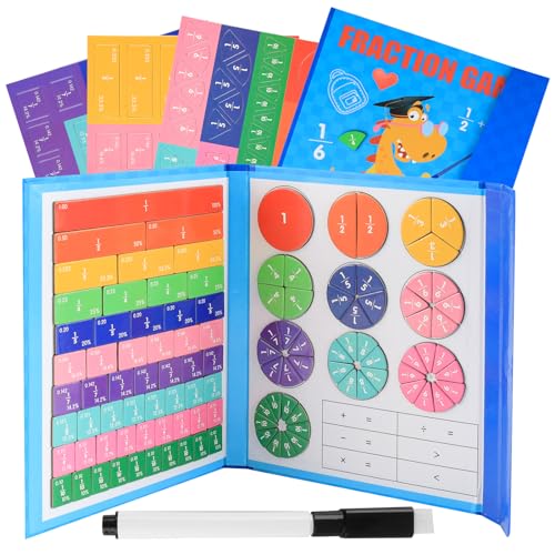 Mathematik-Ressourcen, 110pcs Bruchrechnen Material Magnetisch, Bruchrechnen Montessori-Material, Bruchscheiben-Demonstrator, Magnetische Bruchfliesen und Bruchkreise für Kinder von Necdeol