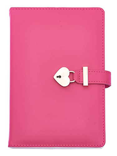 NectaRoy A5 Cute Lockable Journal with Heart-Shaped Lock & Key, Secret Notebook Travel Diary, PU Leather Writing Notepad, Padlock Personal Sketchbook Birthday Gift, 220x150mm NectaRoy A5 Cute Lockable Journal with Heart-Shaped Lock & Key, Secret Notebook Travel Diary, PU Leather Writing Notepad, Padlock Personal Sketchbook Birthday Gift, 220x150mm von NectaRoy