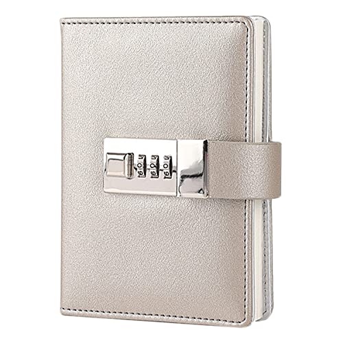 NectaRoy Mini Tagebuch mit Schloss, PU Leder Taschentagebuch, Reisetagebuch zahlenschloss, Notizbuch Notizbücher Abschließbar für Frauen Männer Student und Geschenk, Größe 10x14CM von NectaRoy