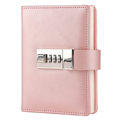 NectaRoy Mini Tagebuch mit Schloss, PU Leder Taschentagebuch, Reisetagebuch zahlenschloss, Notizbuch Notizbücher Abschließbar für Frauen Männer Student und Geschenk, Größe 10x14CM von NectaRoy