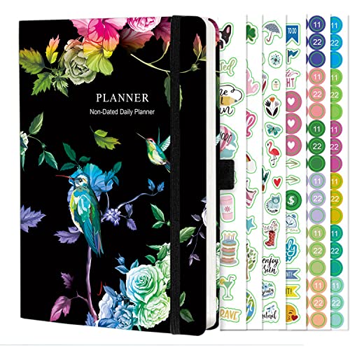 NectaRoy Non-Dated Daily Planner, Weekly&Monthly Diary Journal to Increase Productivity, Time Management and Hit Your Goals, with Inner Pocket, Elastic Closure, Pen Holder, 6 months, 8.3''x 6.1'' von NectaRoy