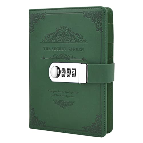 NectaRoy Retro PU Leather Password Notebook Writing Planner Organizer, Lined Diary Notebook Personal Sketchbook with Coded Lock, Pen Holder, Secret Password Hardcover Diary, 200x140mm NectaRoy Retro PU Leather Password Notebook Writing Planner Organizer, Lined Diary Notebook Personal Sketchbook with Coded Lock, Pen Holder, Secret Password Hardcover Diary, 200x140mm von NectaRoy