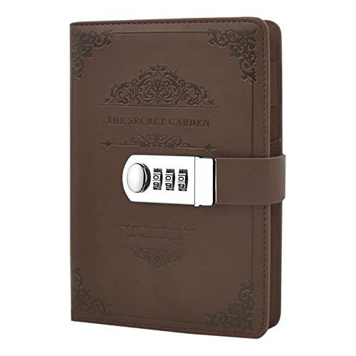 NectaRoy Retro PU Leather Password Notebook Writing Planner Organizer, Lined Diary Notebook Personal Sketchbook with Coded Lock, Pen Holder, Secret Password Hardcover Diary, 200x140mm NectaRoy Retro PU Leather Password Notebook Writing Planner Organizer, Lined Diary Notebook Personal Sketchbook with Coded Lock, Pen Holder, Secret Password Hardcover Diary, 200x140mm von NectaRoy