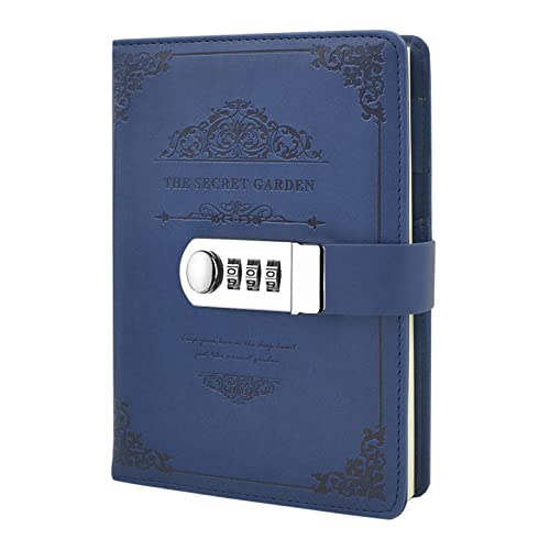 NectaRoy Retro PU Leather Password Notebook Writing Planner Organizer, Lined Diary Notebook Personal Sketchbook with Coded Lock, Pen Holder, Secret Password Hardcover Diary, 200x140mm NectaRoy Retro PU Leather Password Notebook Writing Planner Organizer, Lined Diary Notebook Personal Sketchbook with Coded Lock, Pen Holder, Secret Password Hardcover Diary, 200x140mm von NectaRoy