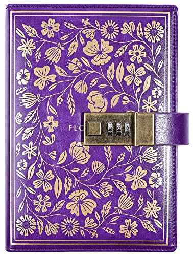 NectaRoy Vintage Lockable Diary, B6 European Style Travel Journal with Lock, PU Leather Password Notebook Planner Agenda Sketchbook, Office School Supplies Student Stationery Birthday Gift, 20x14cm von NectaRoy