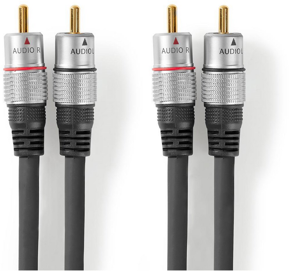 CAGC24200AT25 Stereo Kabel (2,5m) anthrazit 2x RCA>2x RCA von Nedis