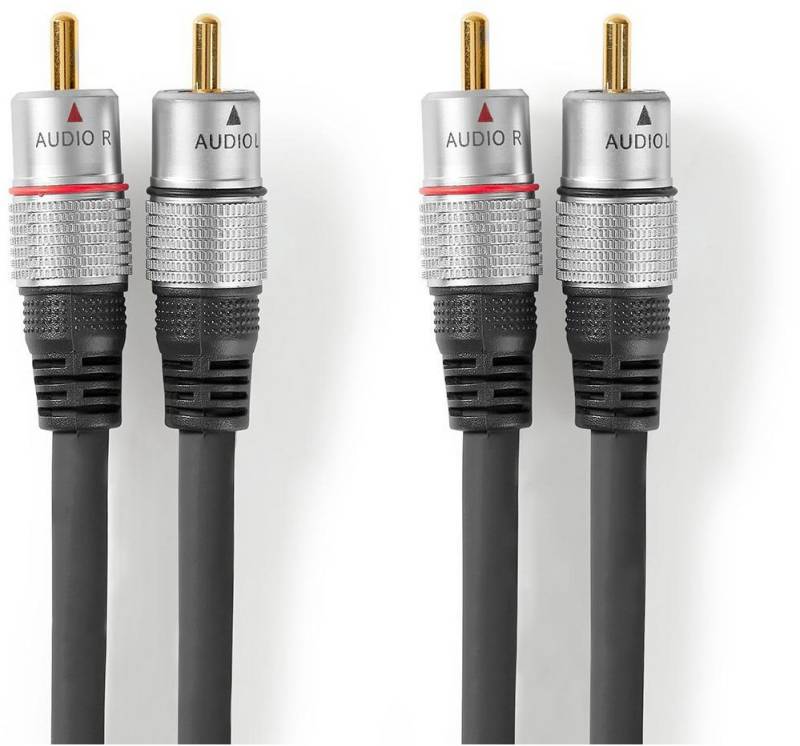 CAGC24200AT25 Stereo Kabel (2,5m) anthrazit 2x RCA>2x RCA von Nedis
