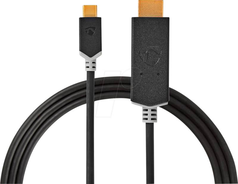 N CCBW64655AT20 - USB C Stecker auf HDMI Stecker, vergoldet, 2 m von Nedis