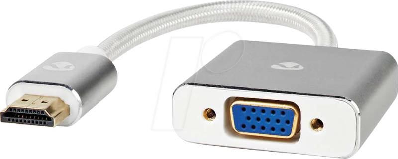N CCTB34900AL02 - VGA-Adapter, HDMI Stecker > VGA Buchse, Silber von Nedis